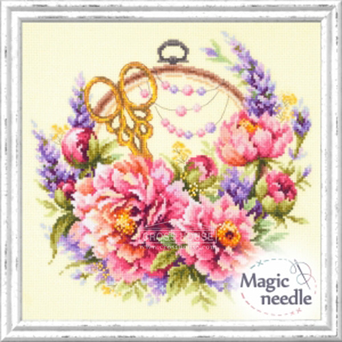 Magic Needle Kit/Peonies for Needlewoman 100-124